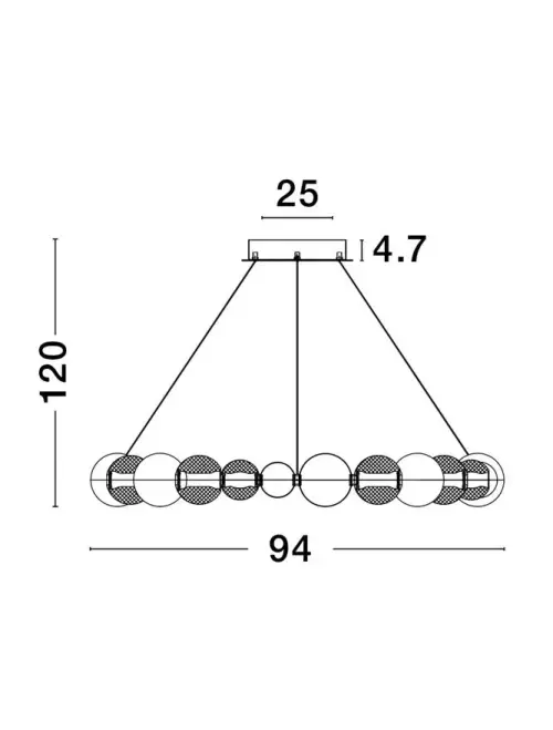 Luster 9695202 NOVA LUCE LED 52W 3476lm 3200K 230V IP20